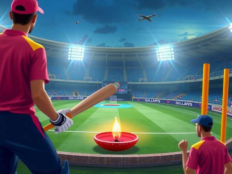 VR Cricket All Star Diwali event with stadium lights