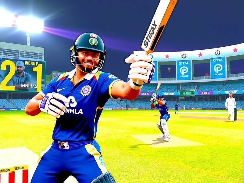 VR Cricket All Star player in action at Wankhede Stadium